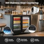 BODEGACOOLER Back Bar Cooler,7.7 Cu.ft Commercial Beverage Refrigerator with 2 Sliding Glass Doors, Stainless Top,Beverage Fridge Perfect for Beer,Wine,Soda,DOE Approved