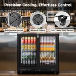 BODEGACOOLER Back Bar Cooler,7.7 Cu.ft Commercial Beverage Refrigerator with 2 Sliding Glass Doors, Stainless Top,Beverage Fridge Perfect for Beer,Wine,Soda,DOE Approved