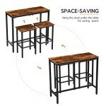 Industrial Bar Table and Stool Set for Small Spaces