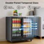 BODEGACOOLER Back Bar Cooler,7.7 Cu.ft Commercial Beverage Refrigerator with 2 Sliding Glass Doors, Stainless Top,Beverage Fridge Perfect for Beer,Wine,Soda,DOE Approved