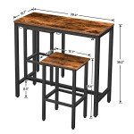 Industrial Bar Table and Stool Set for Small Spaces