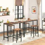 Industrial Bar Table and Stool Set for Small Spaces