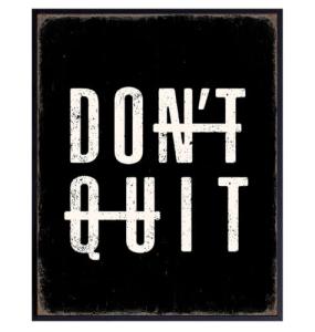 Inspirational Quotes Office Wall Decor - positive Rustic Bedroom Decor - Motivational Wall Art Encouragement Gifts for Him - Gym masculine Wall Decor for Men - Black Posters for Men - Man cave Decor