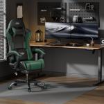 HLDIRECT Gaming Chair, Ergonomic Video Game Seat with 360° Swivel & Lumbar Massage, Computer Chair PU Leather Cushion for Adults Home/Office Use (Black & Green)