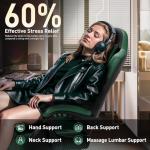 HLDIRECT Gaming Chair, Ergonomic Video Game Seat with 360° Swivel & Lumbar Massage, Computer Chair PU Leather Cushion for Adults Home/Office Use (Black & Green)