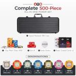 Versa Games Poker Chips - Clay Poker Chips Set - 13.5g 500 Piece Crown Casino Poker Set with Numbers Denomination - Upgraded Poker Set Case