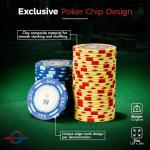 Versa Games Poker Chips - Clay Poker Chips Set - 13.5g 500 Piece Crown Casino Poker Set with Numbers Denomination - Upgraded Poker Set Case