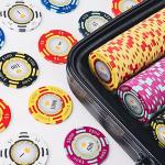 Versa Games Poker Chips - Clay Poker Chips Set - 13.5g 500 Piece Crown Casino Poker Set with Numbers Denomination - Upgraded Poker Set Case