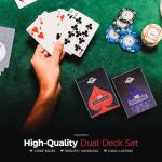 Versa Games Poker Chips - Clay Poker Chips Set - 13.5g 500 Piece Crown Casino Poker Set with Numbers Denomination - Upgraded Poker Set Case