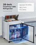 VEVOR Commercial Refrigerator, 28" W Sandwich/Salad Prep Refrigerated Table, Stainless Steel Food Prep Station Fridge with 8 Pan, for Restaurant, Bar, Shop, 7.1 Cu. Ft Refrigerator Single Door, Silver