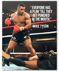 AMERICAN LUXURY GIFTS Mike Tyson Poster – Everyone Has A Plan Until They Get Punched In The Mouth – 8x10 Boxing Wall Art for Home Gym Decor & Man Cave – Motivational Sports Pictures for Men