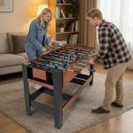 GYMAX Multi Game Table, 54 Inch Foosball & Billiards 2-in-1 Swivel Combo Game Table, Space-Saving, Premium Material, All Accessories Included for Home Game Room Office