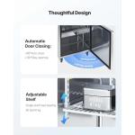 VEVOR Commercial Refrigerator, 28" W Sandwich/Salad Prep Refrigerated Table, Stainless Steel Food Prep Station Fridge with 8 Pan, for Restaurant, Bar, Shop, 7.1 Cu. Ft Refrigerator Single Door, Silver