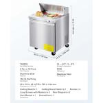 VEVOR Commercial Refrigerator, 28" W Sandwich/Salad Prep Refrigerated Table, Stainless Steel Food Prep Station Fridge with 8 Pan, for Restaurant, Bar, Shop, 7.1 Cu. Ft Refrigerator Single Door, Silver