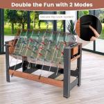 GYMAX Multi Game Table, 54 Inch Foosball & Billiards 2-in-1 Swivel Combo Game Table, Space-Saving, Premium Material, All Accessories Included for Home Game Room Office