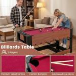 GYMAX Multi Game Table, 54 Inch Foosball & Billiards 2-in-1 Swivel Combo Game Table, Space-Saving, Premium Material, All Accessories Included for Home Game Room Office