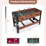 GYMAX Multi Game Table, 54 Inch Foosball & Billiards 2-in-1 Swivel Combo Game Table, Space-Saving, Premium Material, All Accessories Included for Home Game Room Office