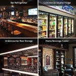 BODEGACOOLER Back Bar Cooler with 2 Doors Under Counter ,7.4cu.ft Glass Door Bar Refrigerator with LED Lighting,Black Bar Cooler,Built-In or Under Counter Freestanding Hold 68 bottles or 220 cans