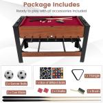 GYMAX Multi Game Table, 54 Inch Foosball & Billiards 2-in-1 Swivel Combo Game Table, Space-Saving, Premium Material, All Accessories Included for Home Game Room Office