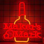 Maker Mark Whiskey Neon Sign for Wall Decor Bar Neon Sign for Man Cave Neon Led Sign Dimmable Neon Light Up Sign for Beer Bar Pub Business Man Cave Club Party Gift