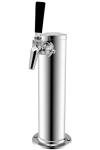 Kegco BF 1FT650SS Single Faucet Stainless Draft Beer Tower with Per Lick 650SS Stainless Faucet