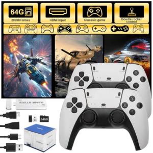 Polaring Retro Gaming Console, Game Stick,4K HDMI Output , 40,000+ Games and 23 Emulators, Dual 2.4G Wireless Controllers ,Plug and Retro Play Video Games for TV(64G)