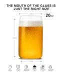 LUXU Beer Glass, 20 oz Can Shaped Beer Glasses Set of 4 -Craft Drinking Glasses,Large Beer Glasses for Any Drink and Any Occasion (Set of 4)
