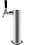 Kegco BF 1FT650SS Single Faucet Stainless Draft Beer Tower with Per Lick 650SS Stainless Faucet