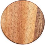 8 Pack Round Acacia Wood Drink Coasters