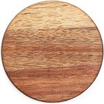 8 Pack Round Acacia Wood Drink Coasters