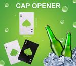 Gadgetime USA 2 piece set black and Silver Poker Card Beer Bottle Opener, Poker Card Cap Opener For Beer, Soda, Bottles