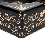 Hermanos Diablo Large Cigar Ashtray for Outdoor Outside Patio Indoor, Black Gold Ceramic Ash Tray Fancy & Cool 4 holders perfect cenicero for your cigarros, Luxury Ashtrays for men