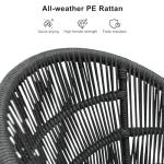 PURPLE LEAF 3 Pieces Outdoor Counter Height Bar Stools Set Patio Metal Modern Wicker Rattan Bar Chairs and Dining Bistro Bar Table for Balcony Garden Indoor Kitchen Outside Gray