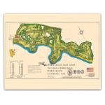 Pebble Beach Links California c1968 11x14 Vintage Golf Course Map Illustrated Coastal Sports Cartography Historic Fairway Layout Collector Gift Unframed Wall Decor Office Study Man Cave Clubhouse Resort