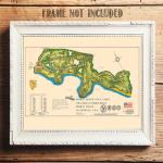 Pebble Beach Links California c1968 11x14 Vintage Golf Course Map Illustrated Coastal Sports Cartography Historic Fairway Layout Collector Gift Unframed Wall Decor Office Study Man Cave Clubhouse Resort