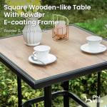 PHI VILLA Outdoor Patio Swivel Bar Set of 11, Textilene Bar Height Chair with Armrest and Wood Like Bar Table, All-Weather Furniture Set for Garden Lawn