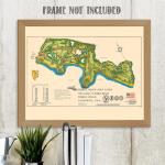 Pebble Beach Links California c1968 11x14 Vintage Golf Course Map Illustrated Coastal Sports Cartography Historic Fairway Layout Collector Gift Unframed Wall Decor Office Study Man Cave Clubhouse Resort