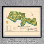 Pebble Beach Links California c1968 11x14 Vintage Golf Course Map Illustrated Coastal Sports Cartography Historic Fairway Layout Collector Gift Unframed Wall Decor Office Study Man Cave Clubhouse Resort