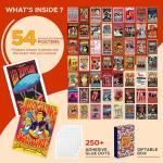 56PCS Vintage Rock Band Posters Set – Retro 70s 80s 90s Music Wall Art Prints, Classic Rock & Metal Concert Album Cover Collage for Bedroom, Living Room, Man Cave, Teen Room Decor (4x6 Inch)