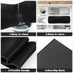 1 Pack Bar Mat, Dish Drying Mat, Large 31.5in x 12in Rubber Thick Durable Service Bar Mat for Home Kitchen Countertop Mat, Espresso Coffee Bar Mat, Black