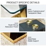 Ebullient 63" Bar Dining Table Set for 4，Modern Bar Dining Table Set with 4 PU Leather Stools, Gold Counter Height Table and Chairs for Kitchen, Dining Room and Pub