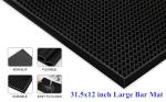 1 Pack Bar Mat, Dish Drying Mat, Large 31.5in x 12in Rubber Thick Durable Service Bar Mat for Home Kitchen Countertop Mat, Espresso Coffee Bar Mat, Black
