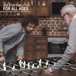 RAYKEEP 54" Foosball Table, Soccer Games Table Competition Sized Wooden Game Table w/ 2 Balls for Adult Kids Youth Home, Game Room, Office, Party (Dark Wood Grain)