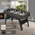 RAYKEEP 54" Foosball Table, Soccer Games Table Competition Sized Wooden Game Table w/ 2 Balls for Adult Kids Youth Home, Game Room, Office, Party (Dark Wood Grain)