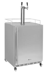 Kegco 24" Wide Outdoor Build-In Dual Tap Stainless Steel Right Hinge Kegerator with Dispense Kit