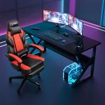 Gaming Chair, Office Chair with Footrest and Lumbar Support, Height Adjustable Game Chair with 360°-Swivel Seat and Headrest and for Office or Gaming (Deep Red)