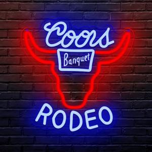 PILOYINDE Cowboy Neon sign Rodeo Neon Signs for Wall Decor Blue Western Bar Rodeo LED Signs for Wall Decor Cowboy Neon Sign Man Cave Blue Cow Skull Light, Sign Busch, Crs Bull Led Wall Decor Applicable to Bar Beer Club Pub Bistro.