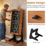 Goplus Folding Foosball Table, 48'' Full Competition Size Freestanding Soccer Game Table with 22 Players, 2 Balls, Space-Saving Foldable Arcade Table for Adults Family Game Night (Natural)
