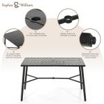 Sophia & William 7-Piece Outdoor Bar Set, Bar Height Patio Table and Chairs for 6, 6 Outdoor Swivel Bar Stools with Beige Cushion and 1 Rectangular Bar Height Table