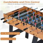 Goplus Folding Foosball Table, 48'' Full Competition Size Freestanding Soccer Game Table with 22 Players, 2 Balls, Space-Saving Foldable Arcade Table for Adults Family Game Night (Natural)